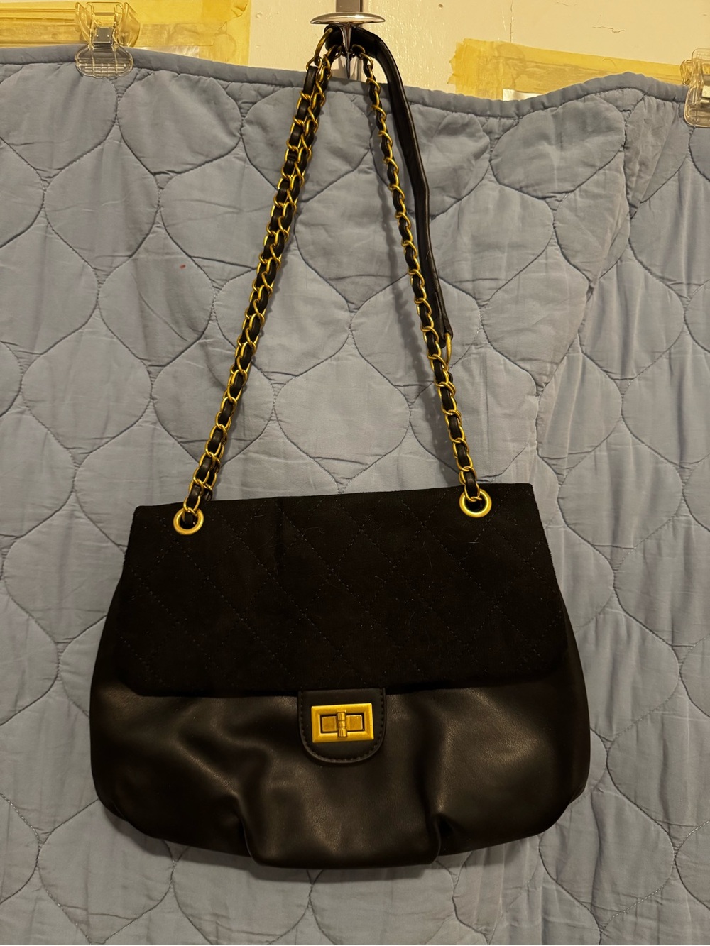 Classic Black Chain-Handle Shoulder Bag
